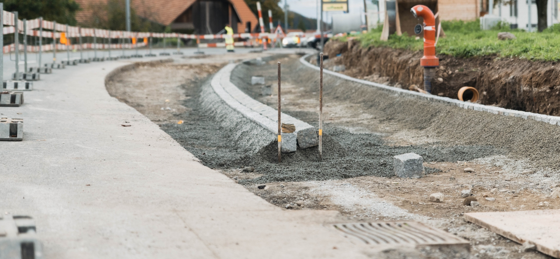 Infrastrukturbau, Strassenbau, Baustelle