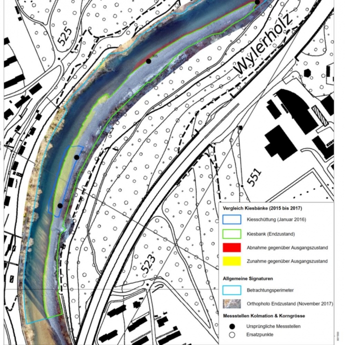 Erfolgskontrolle Geschieberückgabe Aare / Engehalbinsel, Bern