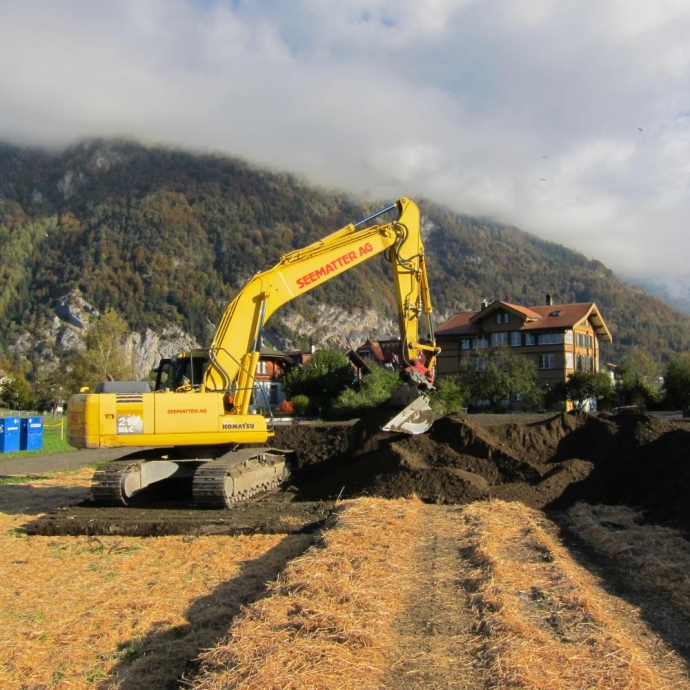 Bodenkundliche Baubegleitung Wohnüberbauung Herreney, Interlaken