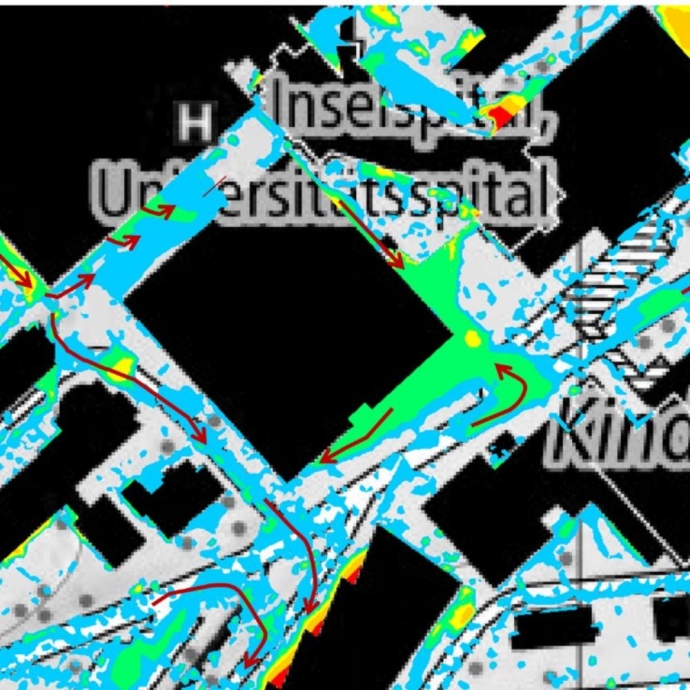 Risikoanalyse Starkregenereignis Inselspital BB12